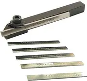 Factory Mini Parting Tool Cut off Holder with 6Pcs HSS Blades for Mini Lathes - 8mm Shank