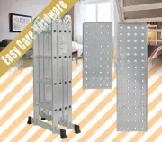 3.7m 4.7m 5.7M Multi Purpose Aluminium Folding Step Platform Ladder extend 150KG