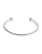 [Cudworth] Rhodium Plated Thin Sterling Ball End Cuff in Silver