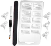 Healeved Nail Art Extension Set 1 Set Manicure Extension Nail Mold Crystal Clips Kit