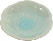OFFSCH Ceramic Decorative Food Plate Elegant Appetizer Storage Dish for Fruits Desserts Stylish Six Petal Design Ice for Home Restaurant and Events