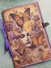 Junk Journal Booklet "LEMONS & LAVENDER" HANDMADE Pockets, Cards, Vtg. Clip