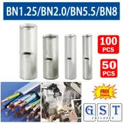 50pcs Bare Copper Wire Splice Butt 22-10 AWG Connectors Ferrule Crimp Terminals