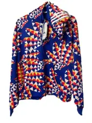 ADIDAS X FARM RIO Womens Hoodie Kangaroo Pull Over Sweatshirt Geometric XL NEW