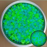 0.39 inch Small Luminous Stone, 500 Pieces Oval-Shaped Pebble,Can be Used as Part of Safety Signage to Enhance Visibility at Night or in Low Light environments.(Blue-Green Mixed)