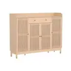 Artiss Shoe Rack Storage Cabinet with Adjustable Shelves 26 Pairs Pine