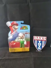 Super Mario Fire Luigi With Fireball 4" Figure Jakks Pacific NEW 2024