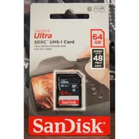 在飛比找蝦皮購物優惠-全新 SanDisk 64GB SDXC (48MB/s)