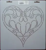 Stencil Quilting PCW127 Fancy Heart quilt QC 9" 23cm template stitch Pepper Cory