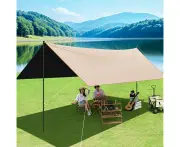 Outdoor camping square sky curtain, black glue sky curtain, sun and rain protection