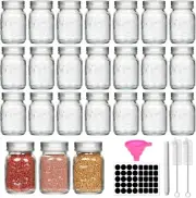 24 Pack Glass Spice Jars with Shaker Lids, 4 oz Round Spice Jars with Labels NEW