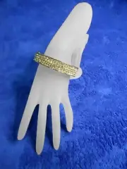 (#507) PAVED RHINESTONE BANGLE BRACELET HINGED CLOSURE