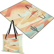 Picnic Basket Soft Lawn Portable Play Mat for Women 30s Summer Gift Art Desert Light Color 60x80in