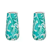 2x Porta Summer Swirl Double Walled 180ml Stainless Steel Champagne Tumbler Aqua