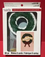 Recollections Christmas Wreath scratch off Card Kit Makes 6 Cards New