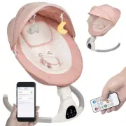 Electric Baby Swing Infant Rocker Bed Remote Cradle Chair Toddler Bouncy Seat