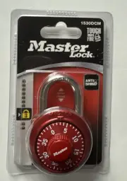 Master Lock Combination Locker Padlock Anti Shim Red Chrome 1530DCM