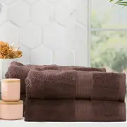 Renee Taylor Stella 650 GSM Bamboo Cotton 4 Pack Bath Sheet Cocoa
