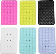 6Pcs Suction Cup Phone Mount, Multifunctional Double-Sided Silicone Suction Cup Phone Stand, Non-Slip Phone Holder for Mirrors Shower Stalls