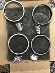 Tupperware Vintage Pewter Napkin Rings Set of 4