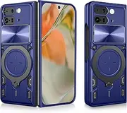 Compatible with Google Pixel 9 Pro Fold Case,Car Mount Magnetic,Compatible with Google Pixel 9 Pro Fold 5G GGH2X GC15S Built-in Kickstand with Slide Lens Case Cover Blue