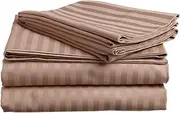 Egyptian Cotton Twin Sleeper Sofa Bed Sheet Set 400 Thread Count and Colors., Cotton, Taupe Striped, Twin