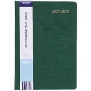 J.Burrows A5 Day to Page Textured FY25/26 Diary Green