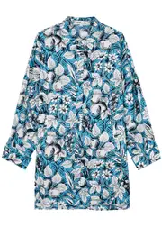 Diane Von Furstenberg Caleb Floral-print Stretch-cotton Shirt - Blue - XL (UK16 / XL) XL (UK16 / XL)