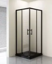 1000x1000 Black Square Corner Sliding Doors Framed Adjustable Shower Screen
