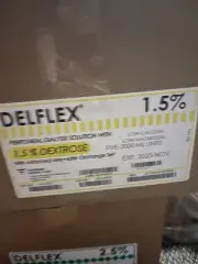 New 5-pack 2000 ML 1.5% dialysis solution units, expires 11/25