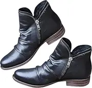 [Gikleihwy] Women’s Platform Wedge Sneakers Ankle Booties Round Toe Low Heel Comfort Elastic Booties for Sports, Daily, Traveling, Climbing(A,9.5 US)