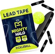 MIGHTY HALO Lead Tape for Pickleball Paddles | 12 Black Adhesive Pre-Cut Strips - 3g Pickleball Weights for Paddle (12 Pack) | High Performance Weighted Pickleball Lead Tape Strips