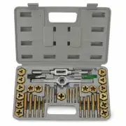 40 PIECE PROFESSIONAL METRIC MM SIZE INCH STEEL TAP & AND DIE TOOL SET KIT