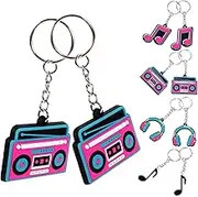 20pcs Music Note Keychains Unique Music Themed Bag Hanging Decor Party Favors Elegant Key Chain Accessories for DIY and