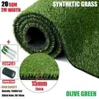 20SQM Synthetic Grass Turf 15mm Pile Olive Artificial Grass +U Pegs+Joining Tape