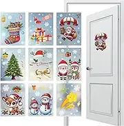 Christmas Window Stickers | Reusable Christmas 9 Sheets Decals,Snowflakes Christmas Window Decorations Stickers for Home, Window, Door, Cafe