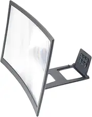 Angoily 1Pc Phone Screen Magnifier Curved Screen Amplifier Durable Cellphone Stand Adjust Viewing Angle Non Slip Design Black for Movies and Reading