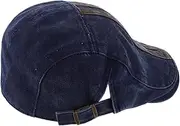 [LIGIGWASH] Vintage Washed Sun Hat for Women Retro British Painter Cap Breathable Cotton Beach Hat Sun Visor Cap for Outdoor Activities Dark Blue