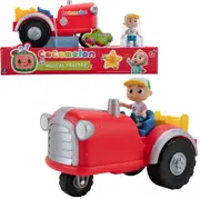 Cocomelon Feature Vehicle Tractor Toy With 3 inch JJ Figure Animal Sounds Race