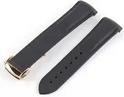 [ALMVIS] 20mm 21mm 22mm Curved End Silicone Rubber Watch Band Fit for Pagani Watch Fit for Huawei Fit for GT2 Magic Watch 2 Fit for Honor Fit for Samsung Galaxy Watch S3 S4(Black 3)