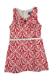 Jasmine Printed Dress W Bow & Belt--KAN-JASM