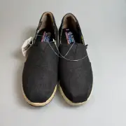 Skechers Shoes Womens 9.5 Bobs Black Memory Foam Jute Wedge