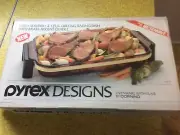 Vintage Pyrex 3qt Baking Dish with Brass Accent Cradle (New)