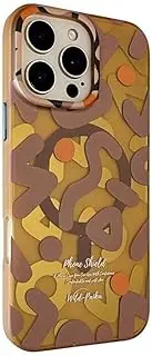 Jarttarn Case for iPhone 16 Pro Max (2024),Graffiti Magnetic Anti-Fall Airbag Phone Case,Compatible with Wireless Charging,Ultra-Thin Shockproof Protective Back Cover (Gold)