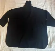 NEW Anthropologie Pilcro Patch-Pocket Turtleneck Poncho Black One Size NWT $148