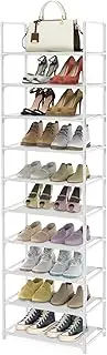 [barsone] Shoe Rack 10 Tier Tall Shoe Racks Storage,20-25 Pairs shoe storage Metal Shoe Shelf, Stackable Shoe Stand Organizer for Narrow Space Closet Entryway Hallway
