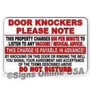 Door Knockers We Charge $50 Minute To Listen To Vaccine Advice Metal Sign vax