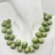 Lovely! Natural Chinese Peridot Pear Briolette 16x13mm Bead Strand!
