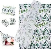 50 Sheets Green Leaves Tissue Paper, 20x14 Inch Bohemian Wrapping Tissue Paper Eucalyptus Tissue Paper Leaf Gift Wrapping Paper for Birthday Party Wedding Crafts Gift Bags