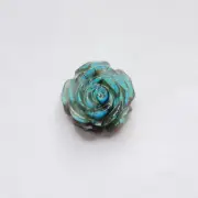 Mughal Carving Rose Shape Labradorite Cabochon Multi Flashy Size 26x26x9mm 42CTS